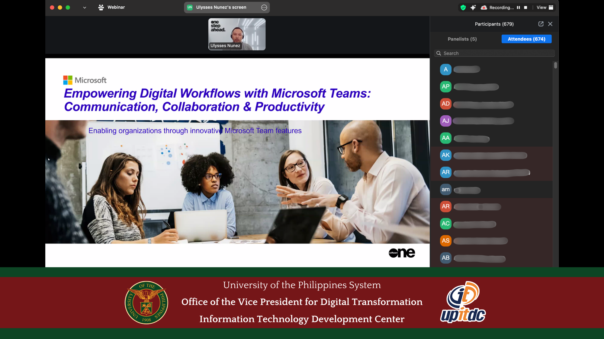 UP ITDC Hosts Webinar on Empowering Digital Workflows with Microsoft Teams